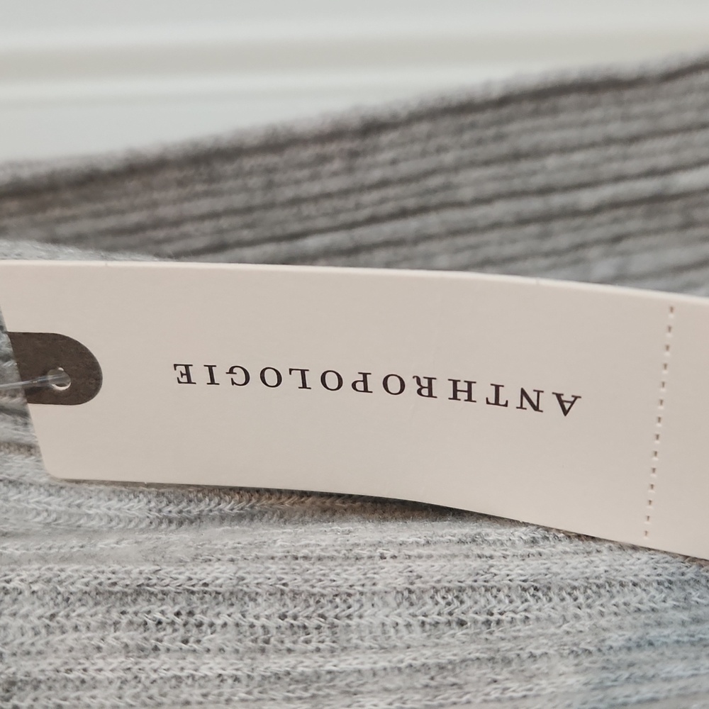 Anthropologie Gray Ribbed Knit Dress - Picture 3 of 6
